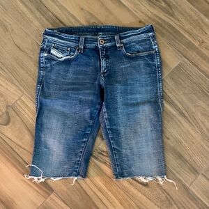 Diesel Women's Cropped Blue Denim Jeans